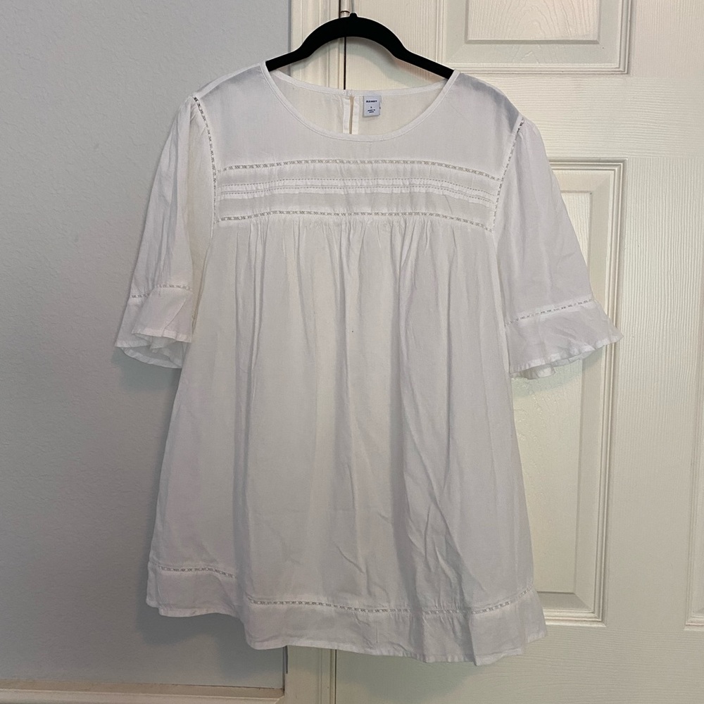 White Top with Lace Detail